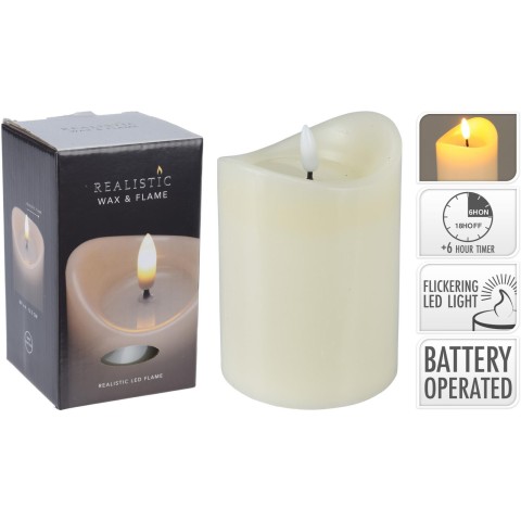 CANDELA LED 9X12CM AVORIO